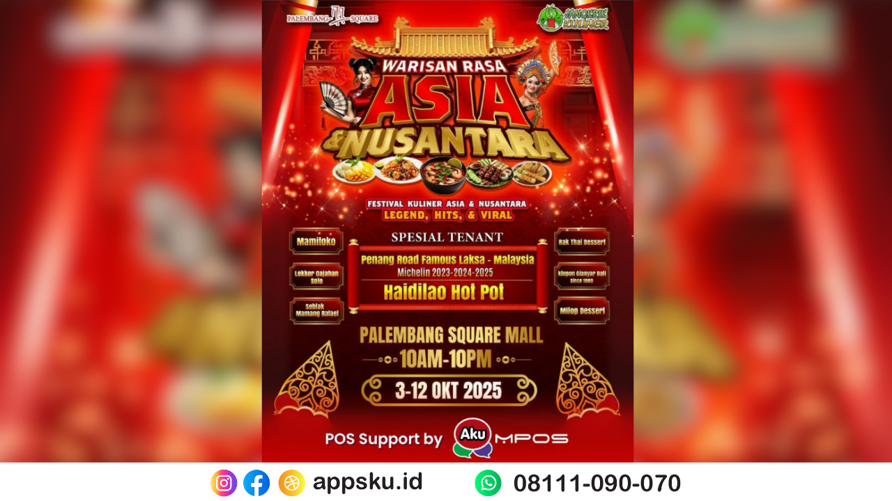 Festival Jangkrik Kuliner di Palembang Square Mall Oktober. Sumber: Dokumentasi Pribadi